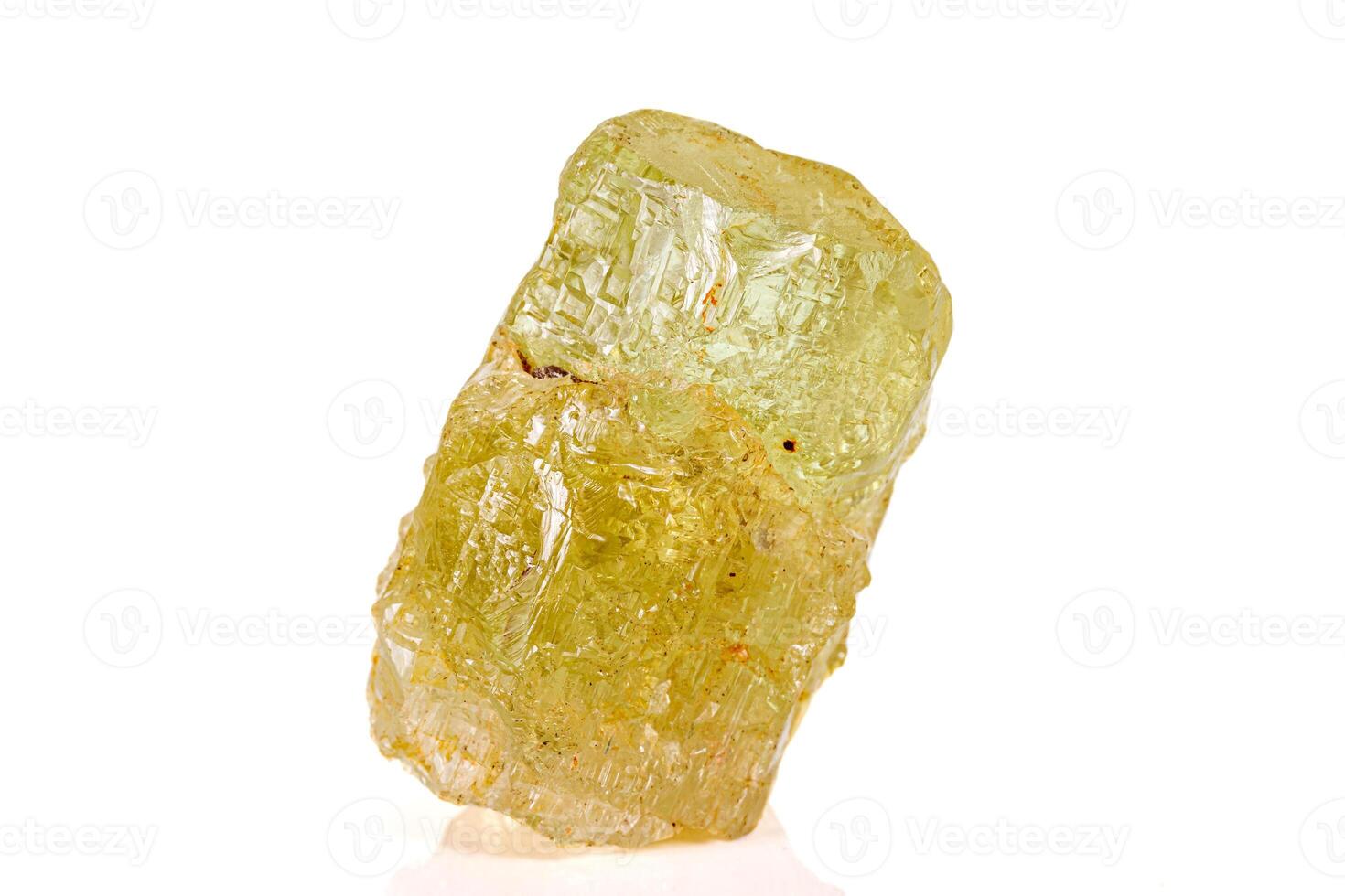 Macro stone Beryl mineral on white background photo