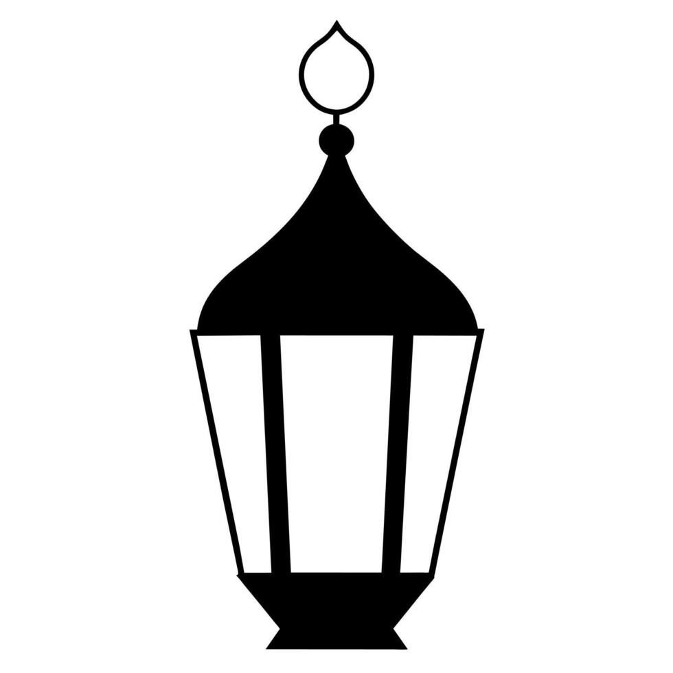 minimal and simple Islamic Lantern silhouette black color vector