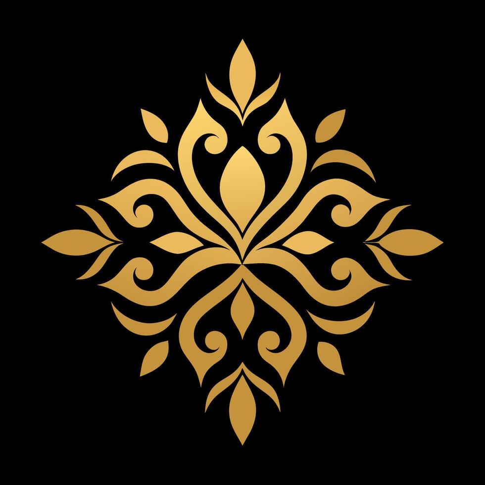 Golden color Floral Ornament Design illustration vector