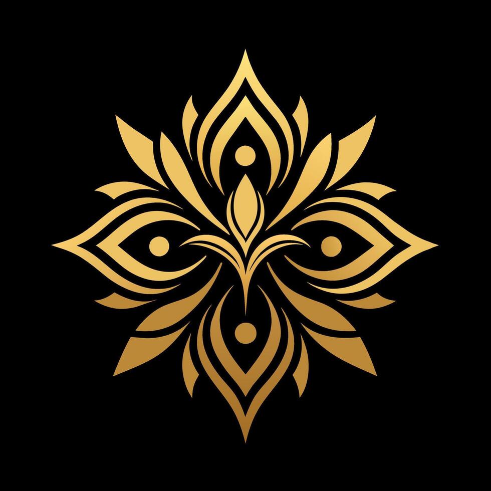 Golden color Floral Ornament Design illustration vector