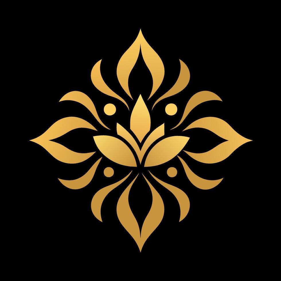 Golden color Floral Ornament Design illustration vector