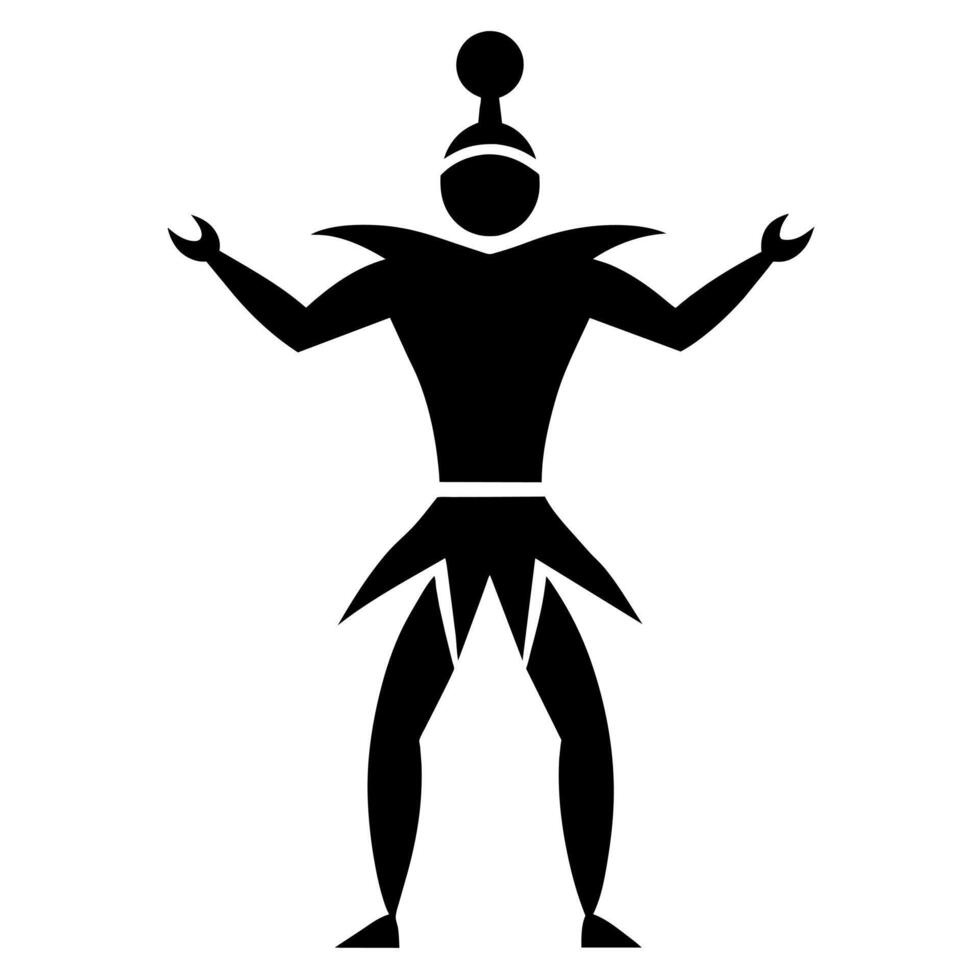 circus man black color silhouette, white background vector