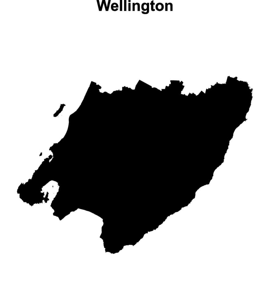 Wellington outline map vector