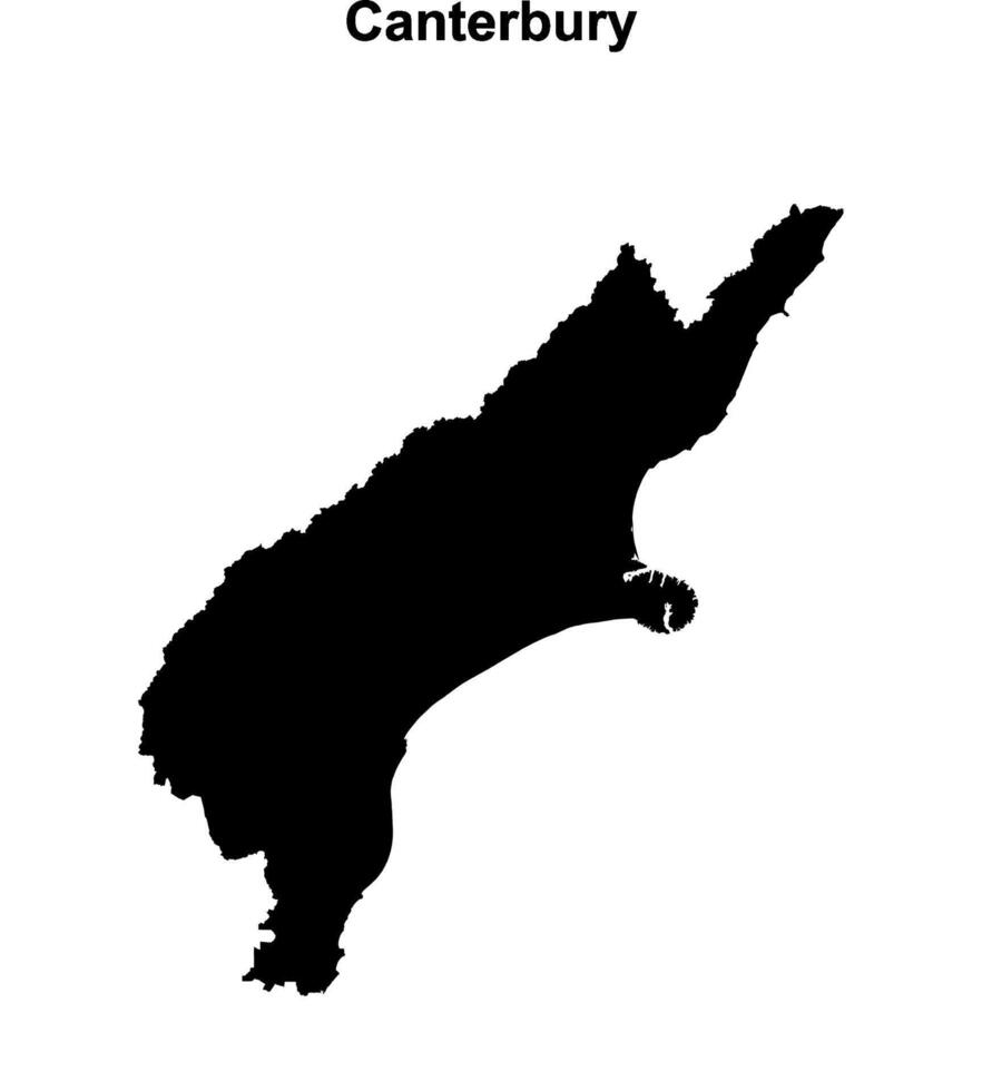 Canterbury outline map vector