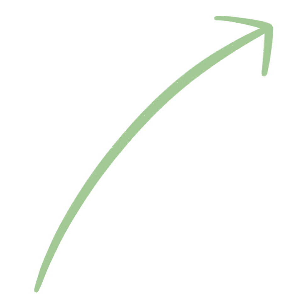 Green Arrow Line Upward Curved Arrow Sketch Arrow Line Element png