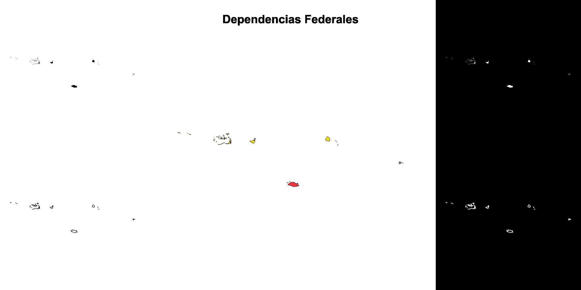 Dependencias Federales state outline map set vector
