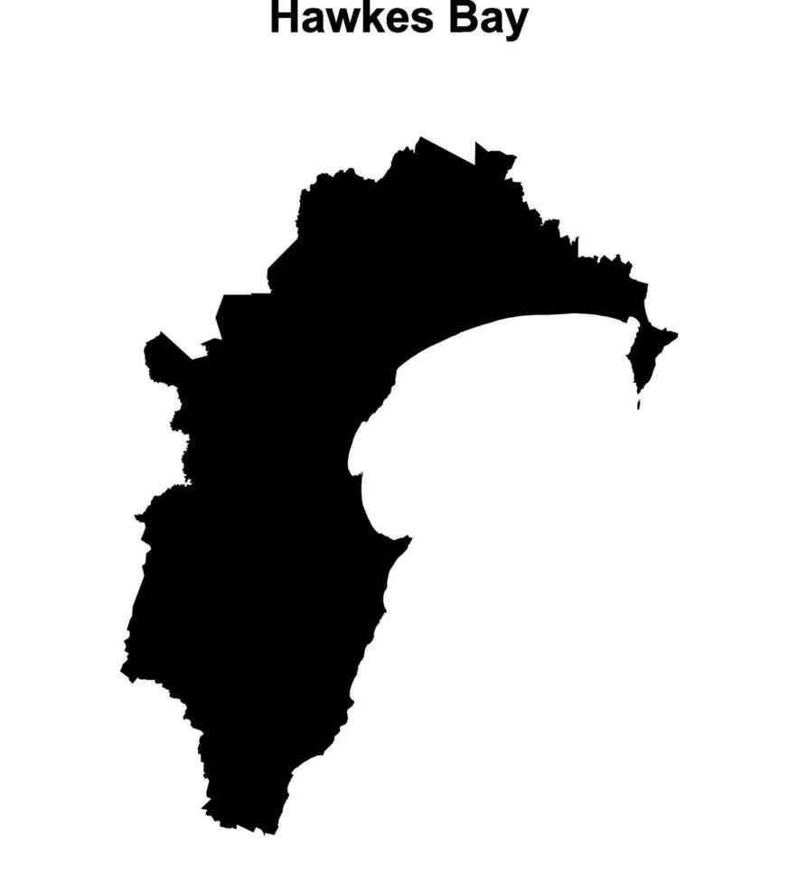 Hawkes Bay outline map vector