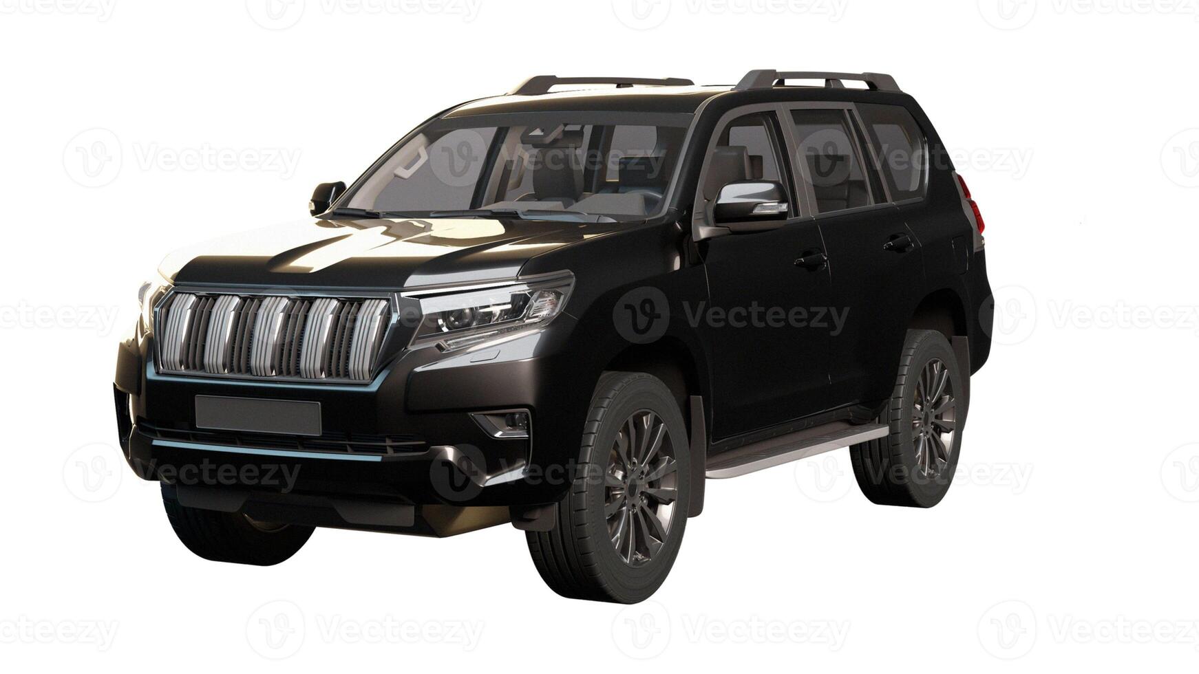 Black SUV car isolated on white background with clipping path. photo