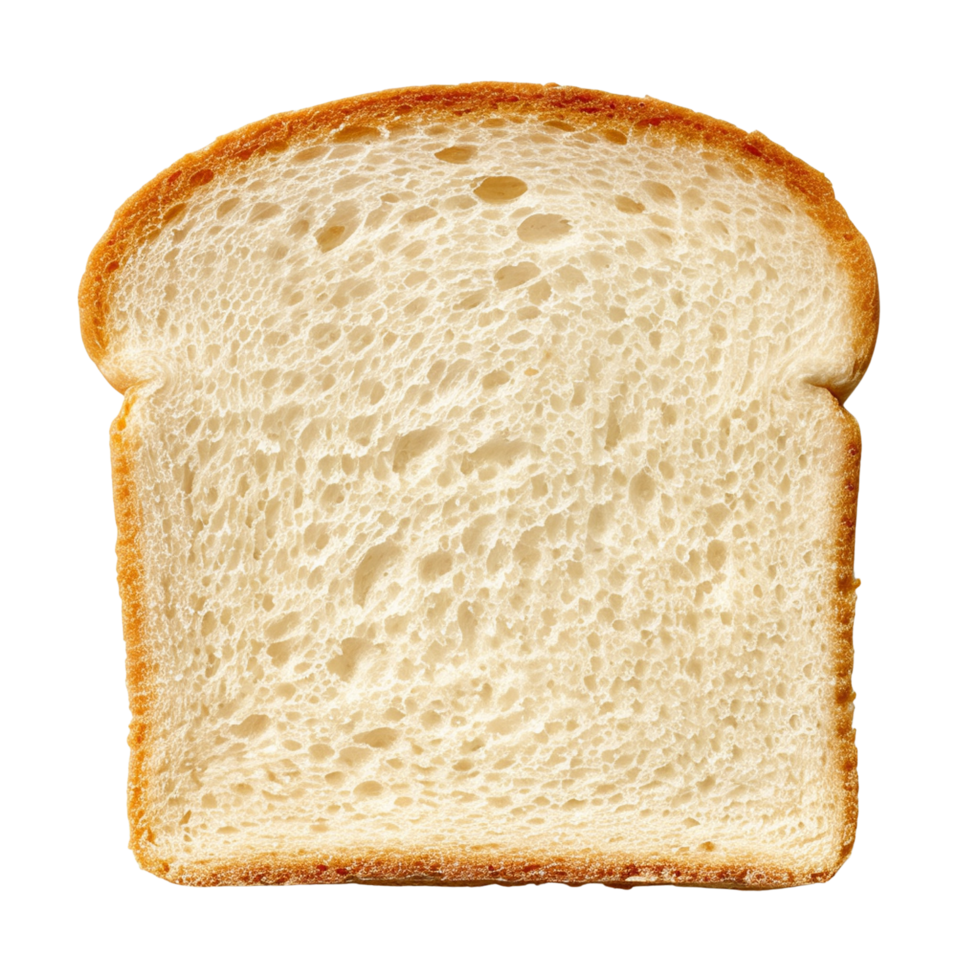 Slice of White Bread isolated on transparent background png