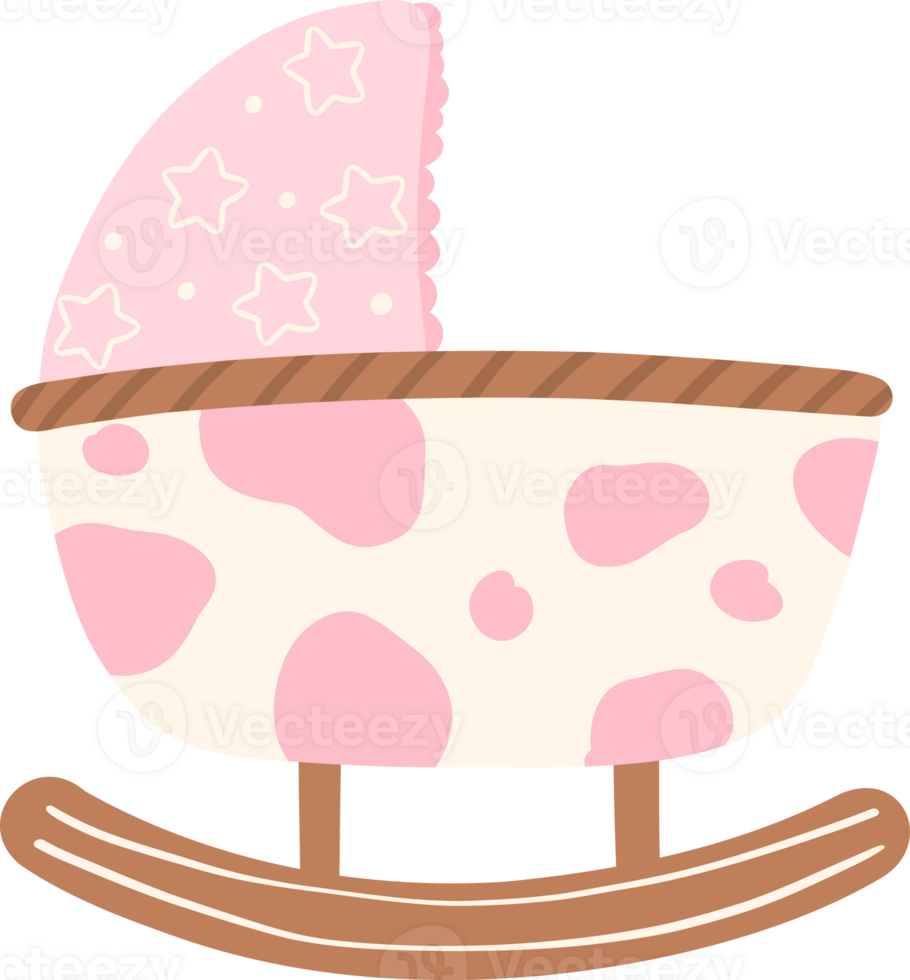 Western Baby Shower Cowboy Girl Pink Sweet Nursery Art Flat Design png
