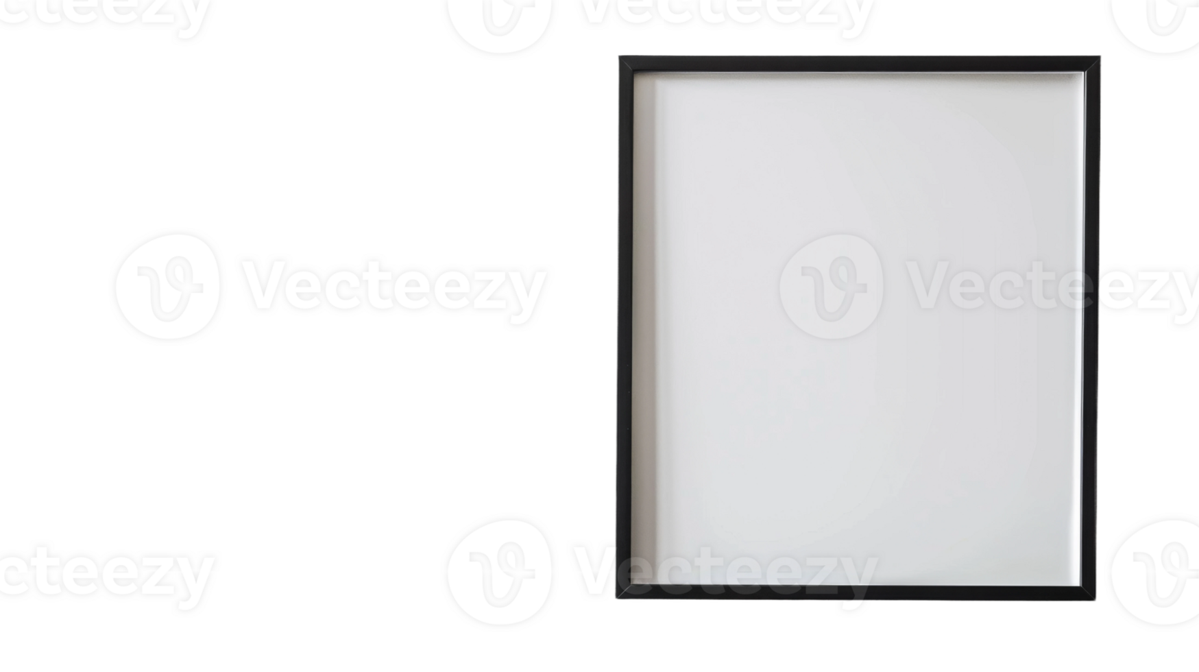 Photography of an Empty Frame Mock-Up with Crisp Black Borders on the transparent background, Format png