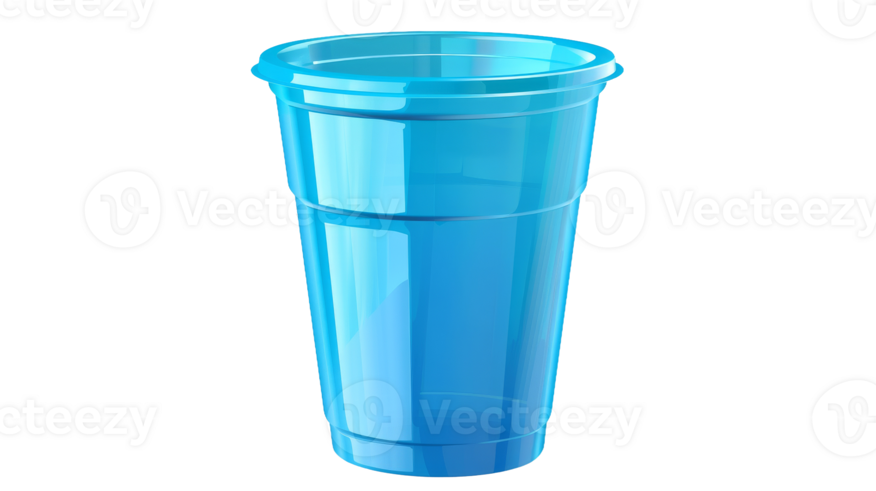 Blue plastic cup on the transparent background, Format png