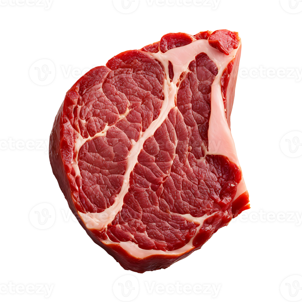 Fresh raw red meat steak. Top view. Perfect for culinary and restaurant projects. png