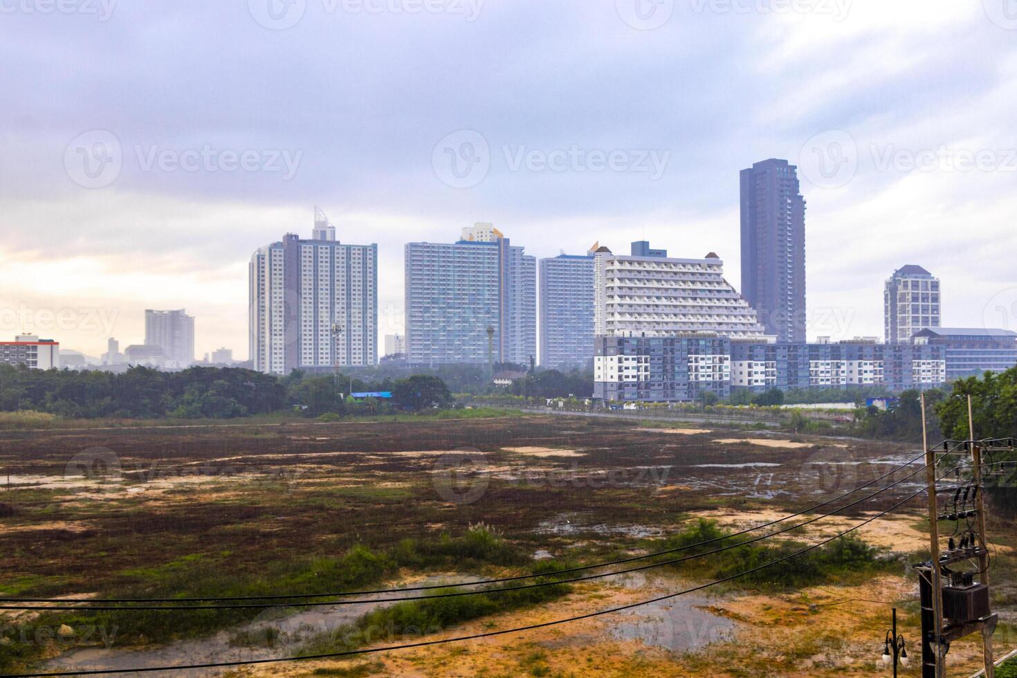 Highrise buildings skyscrapers streets city cityscape in Pattaya Thailand. photo