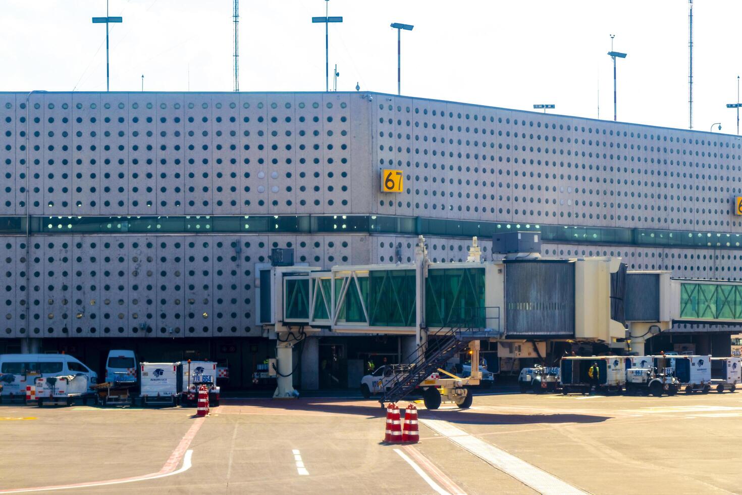 Mexico City Mexico 2021 Aircraft at the airport Building and runway Mexico City Mexico. photo