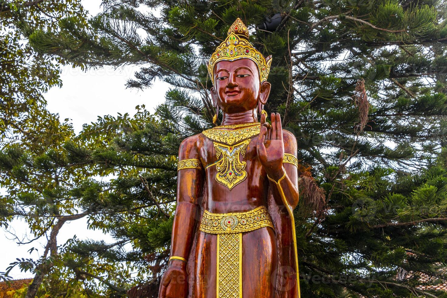 Golden Wat Phra That Doi Suthep temple buddha Chiang Mai Thailand. photo