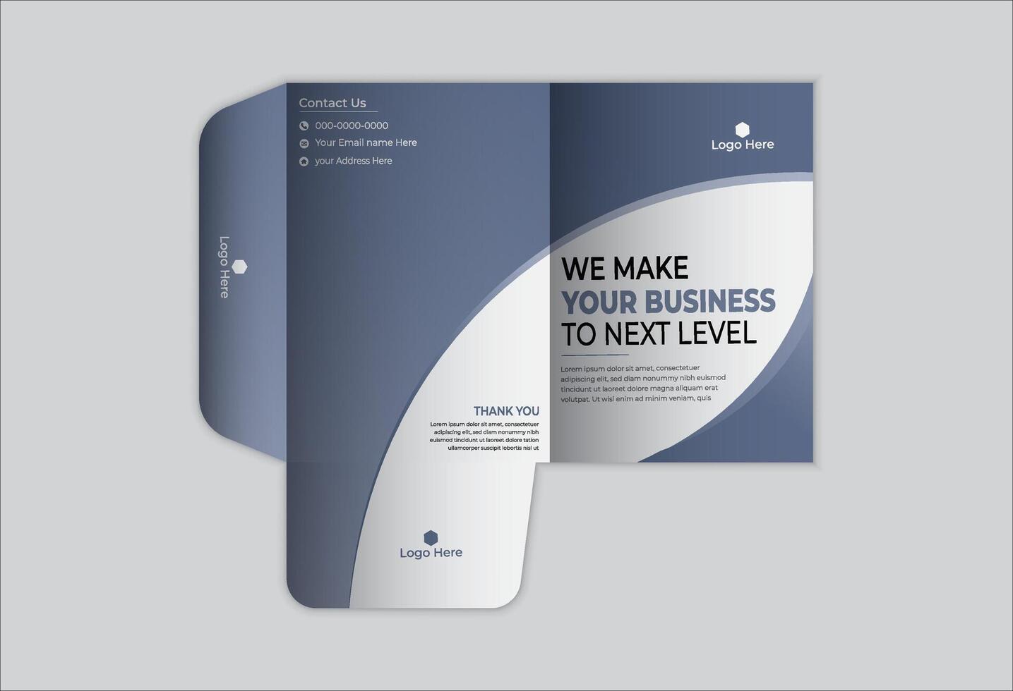 Business office stationary mockup template of File folder, annual report, van car, brochure, corporate. vector