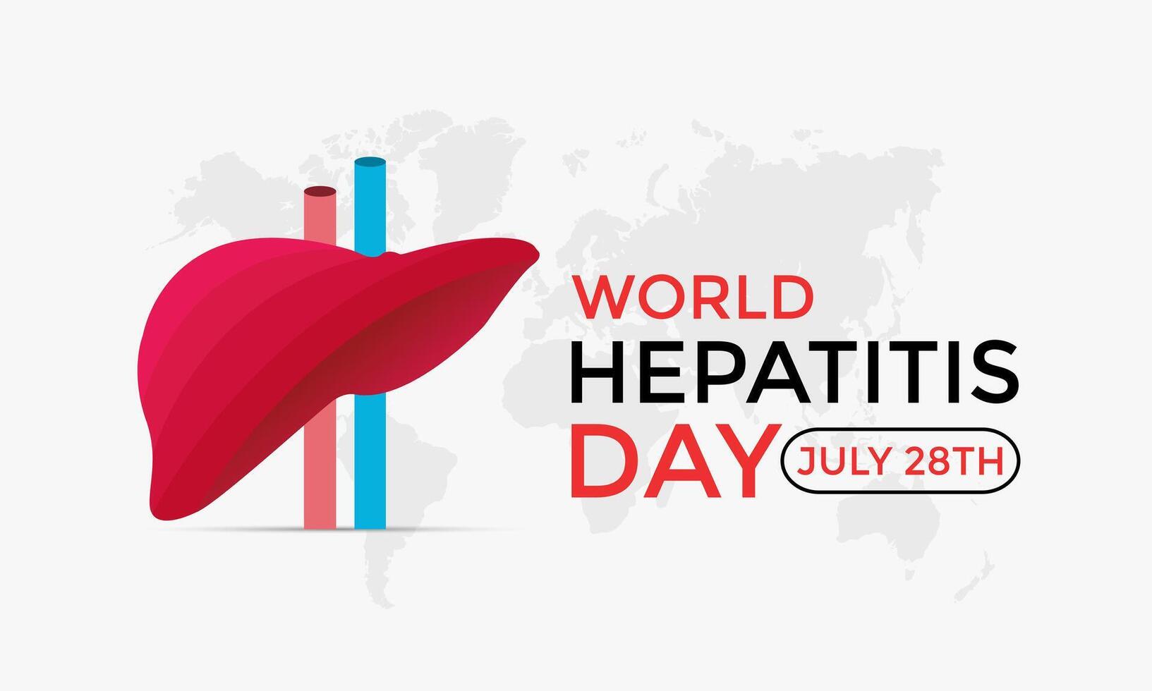 illustration of World Hepatitis Day ,July 28. Hand with liver and ribbon design illustration. Banner poster, flyer and background design. vector
