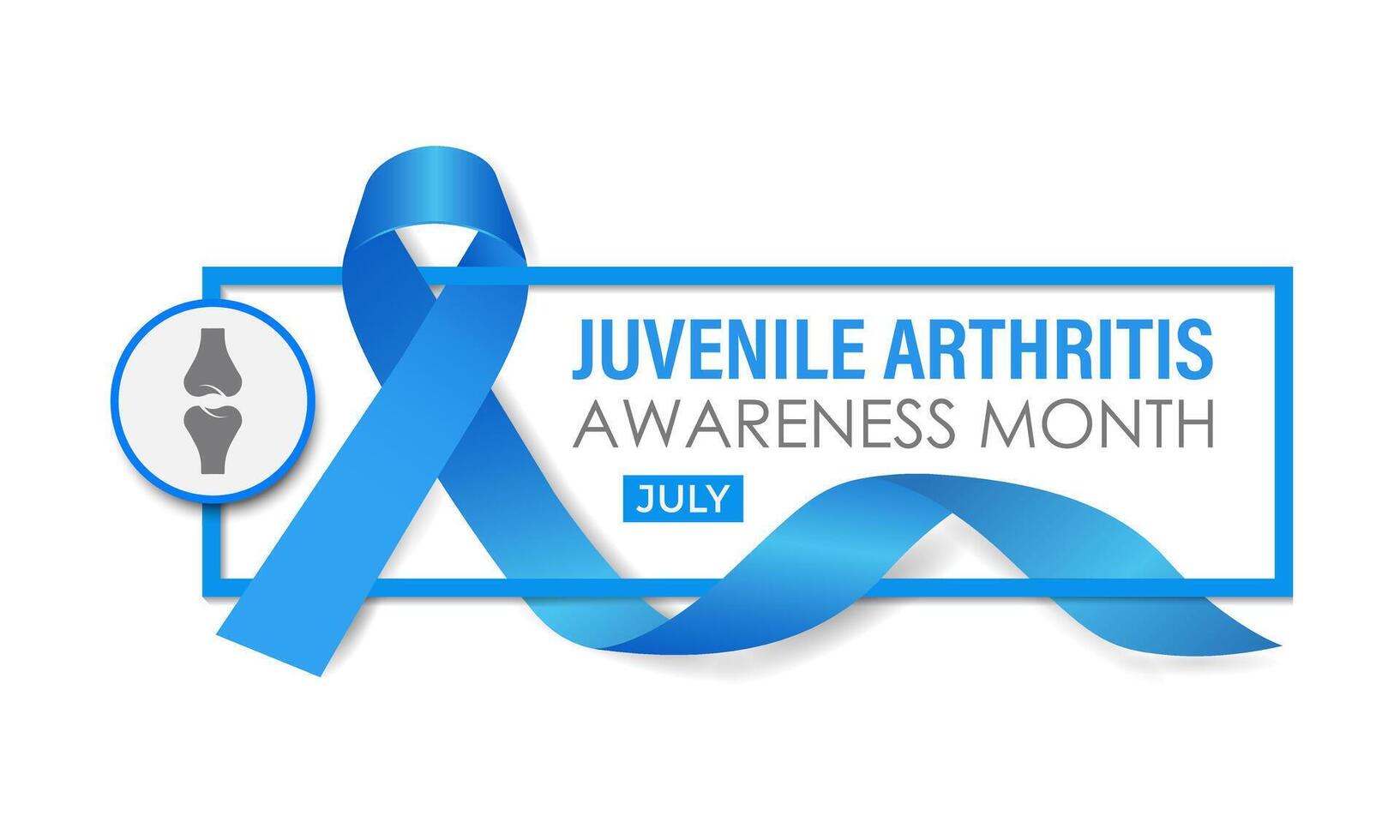 illustration Juvenile Arthritis awareness month is observed every year in July. The important symptoms of the diseases joint swelling and pain. Banner poster, flyer and background design. vector