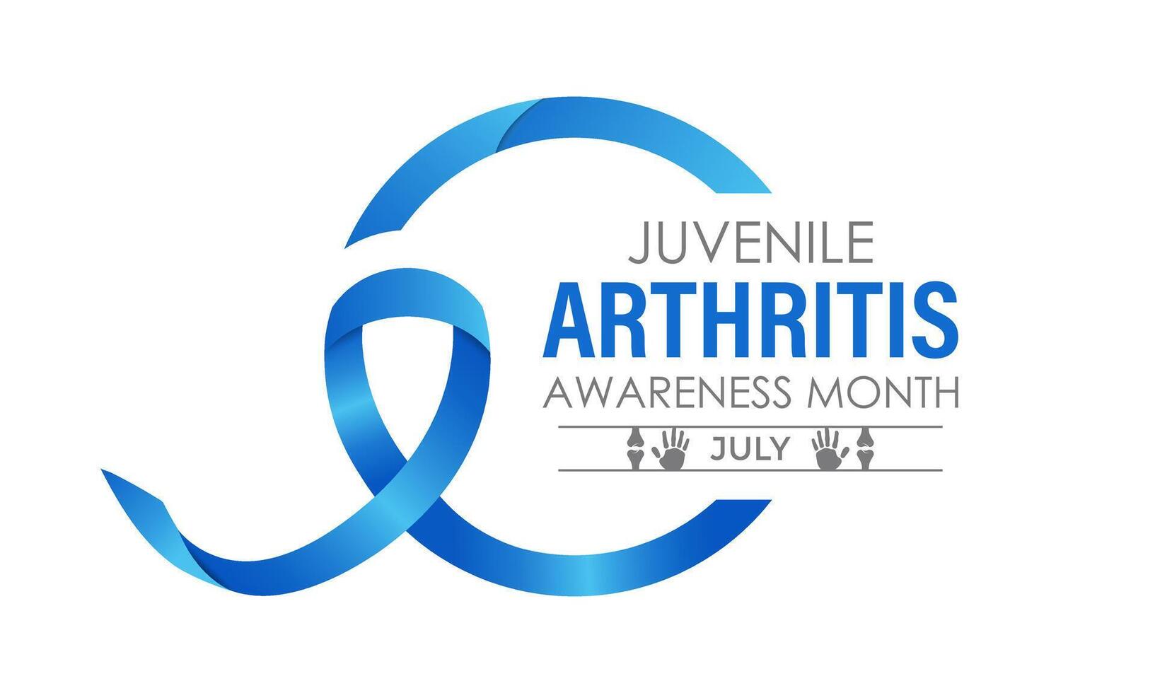 illustration Juvenile Arthritis awareness month is observed every year in July. The important symptoms of the diseases joint swelling and pain. Banner poster, flyer and background design. vector