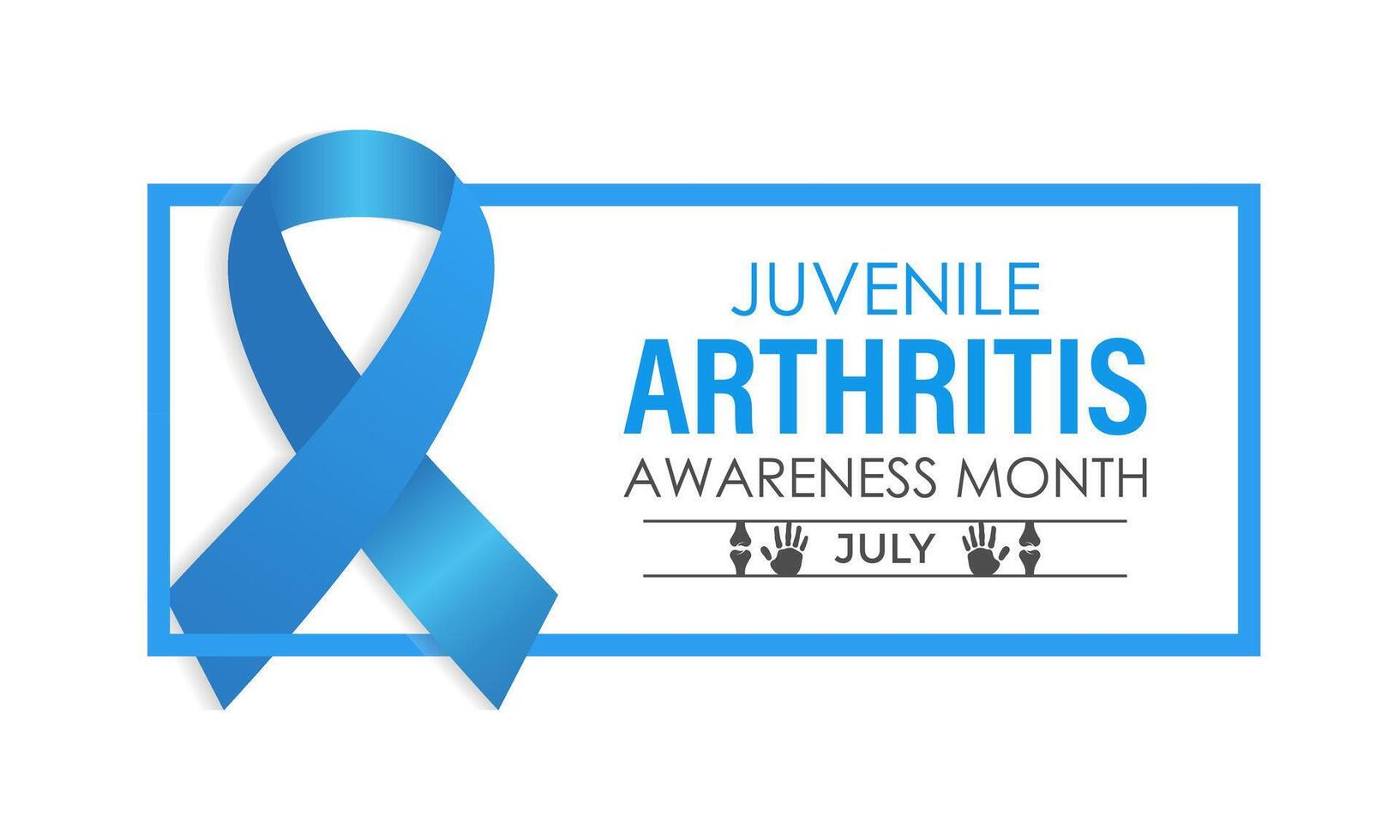 illustration Juvenile Arthritis awareness month is observed every year in July. The important symptoms of the diseases joint swelling and pain. Banner poster, flyer and background design. vector