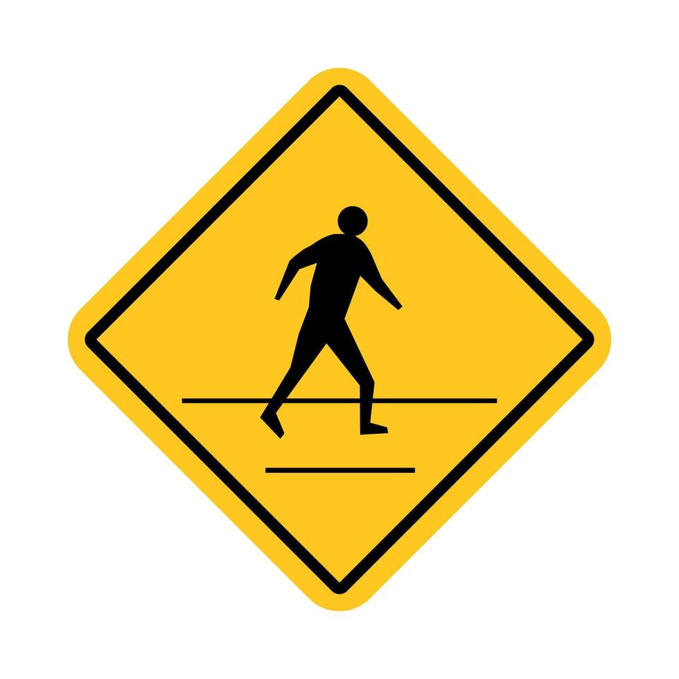 traffic sign, Cautionary pedestrians crossing ahead vector