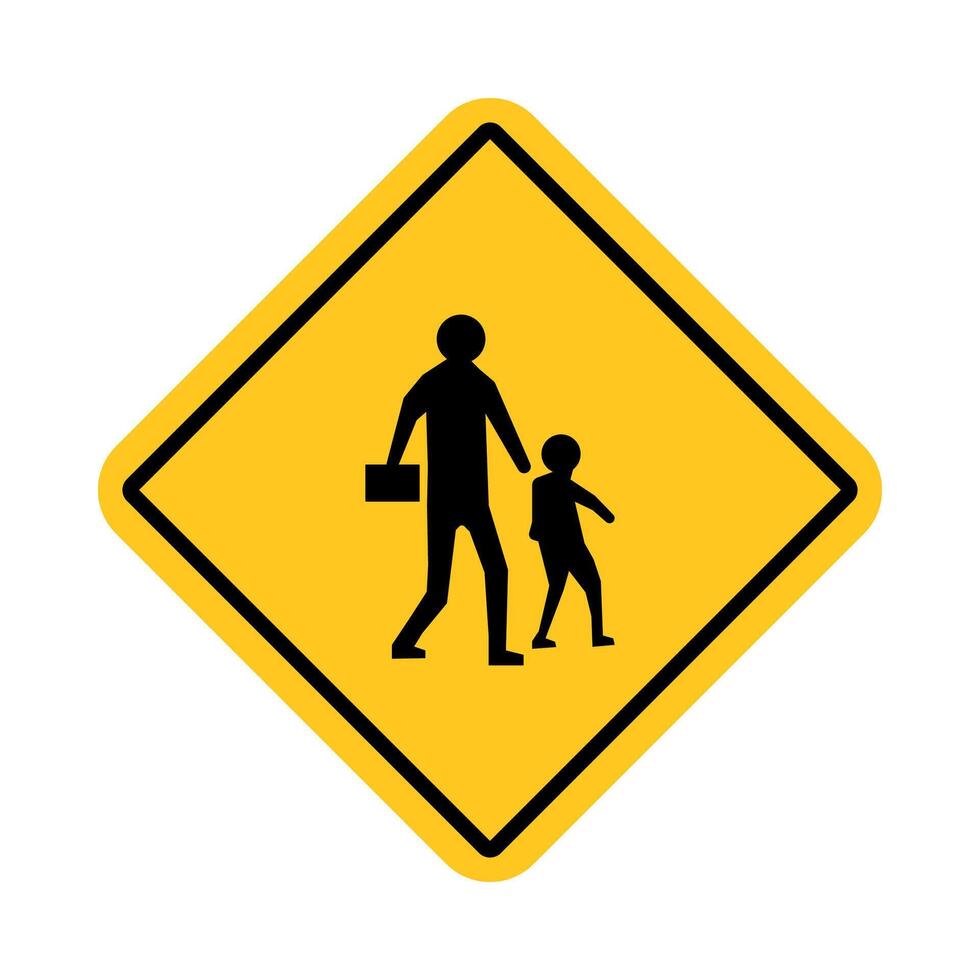 traffic sign, Cautionary Approaching school crossing vector
