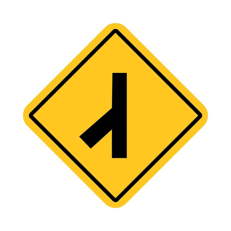 traffic sign, Cautionary lanes merging left vector