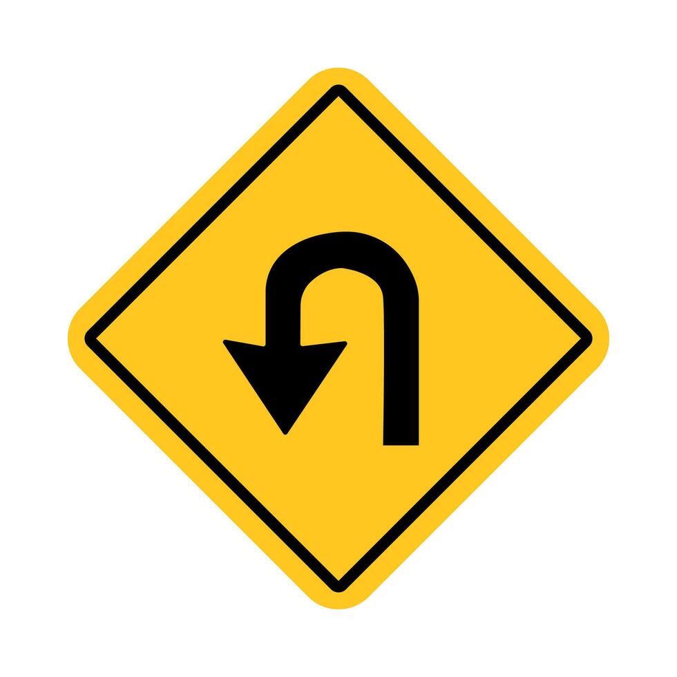 traffic sign, Cautionary U turn vector