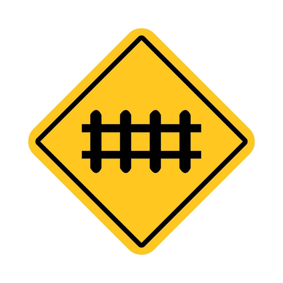 traffic sign, Cautionary secure railroad crossing vector