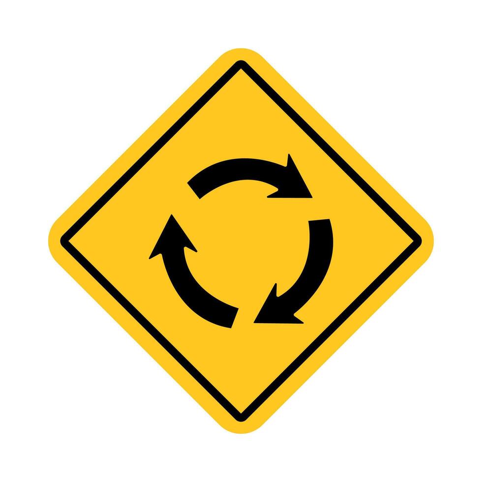 traffic sign, Cautionary Roundabout ahead,circle,round vector