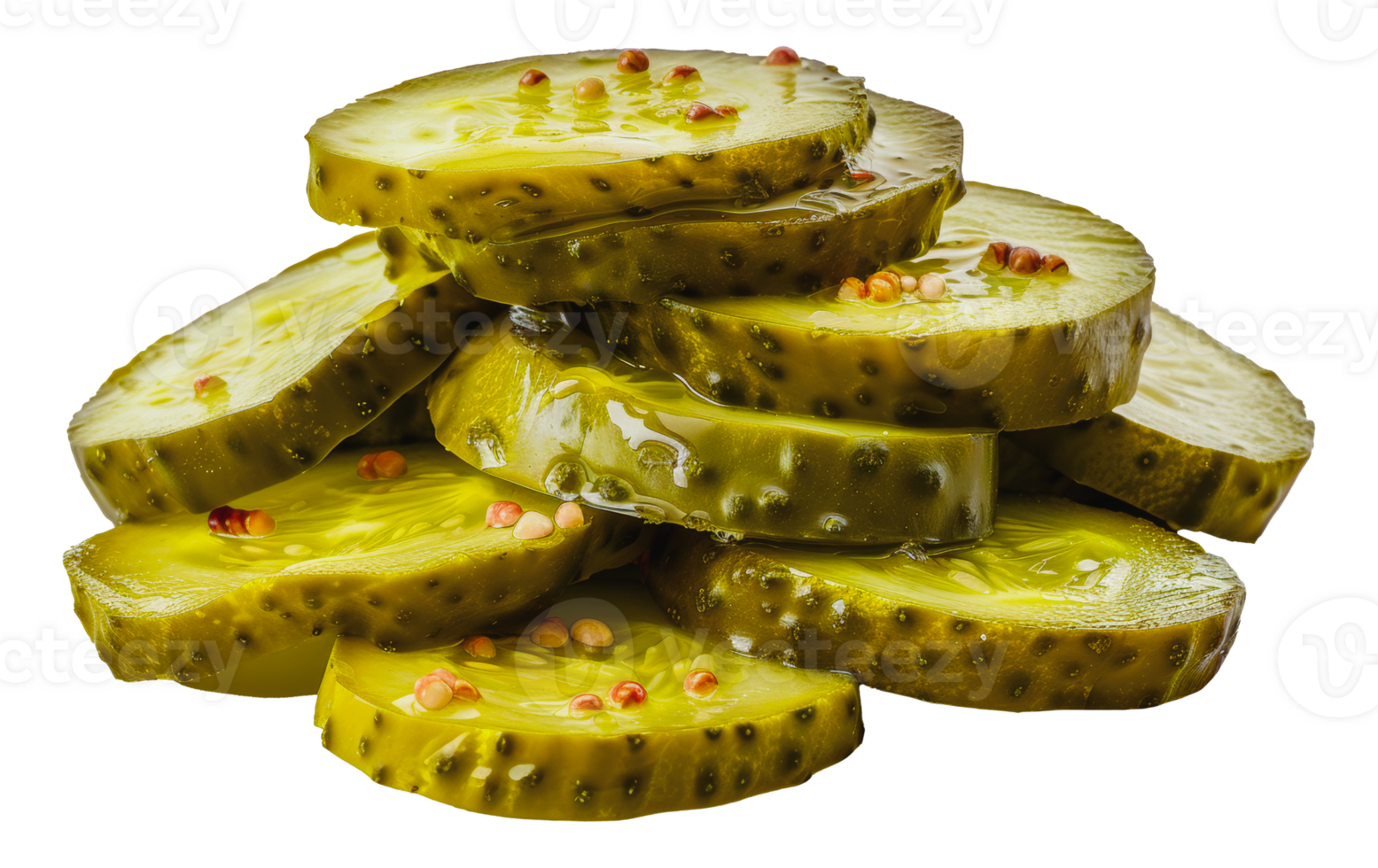 Stack of sliced pickles, cut out - stock . png