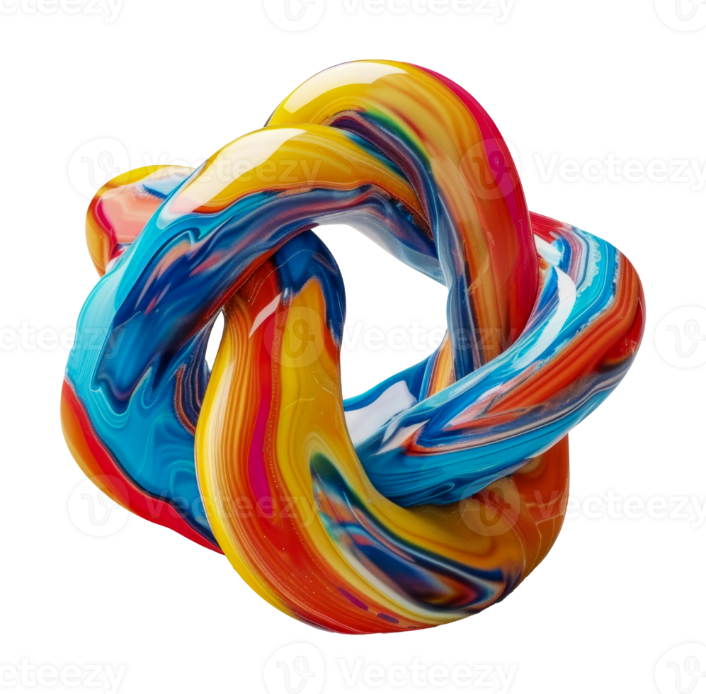 Fluid abstract loops in a vibrant mix of blue and orange png