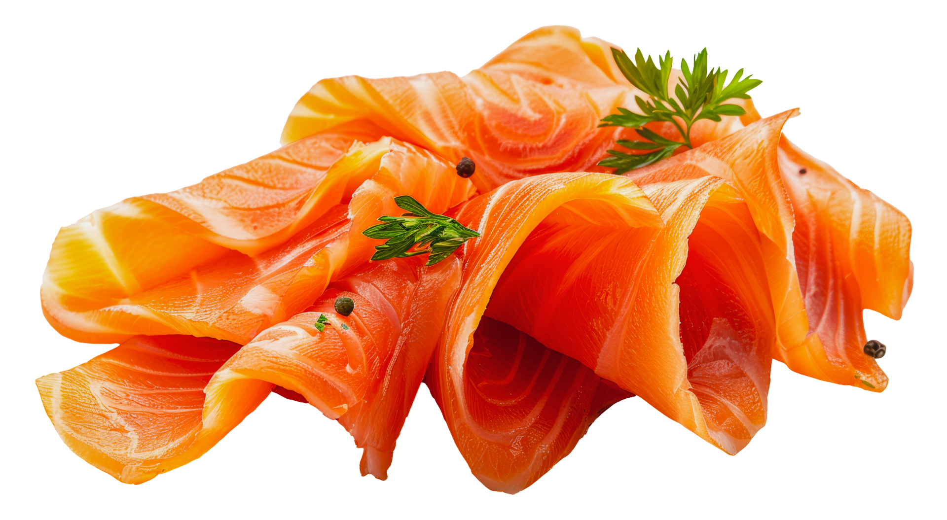 frisch geschnitten Lachs mit Dill Garnierung, Schnitt aus - - Lager ...