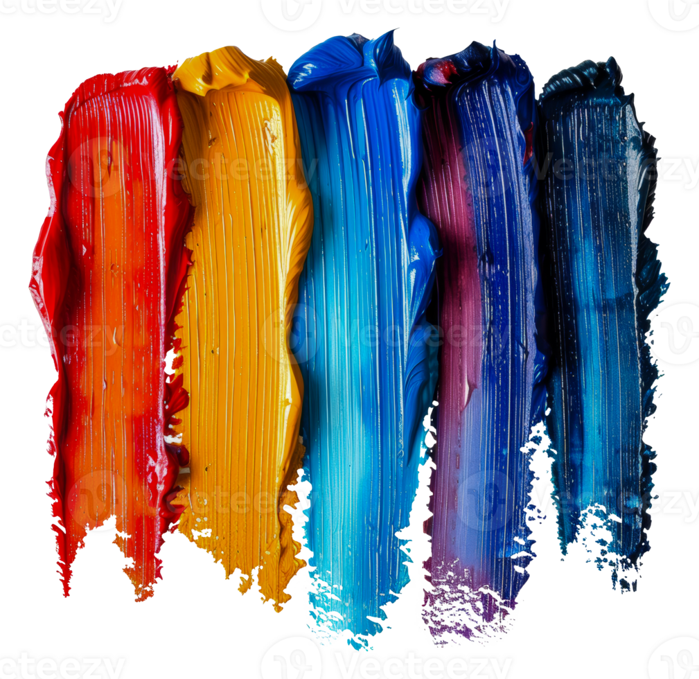 Multicolored paint strokes png