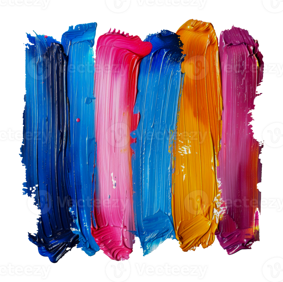 Multicolored paint strokes png