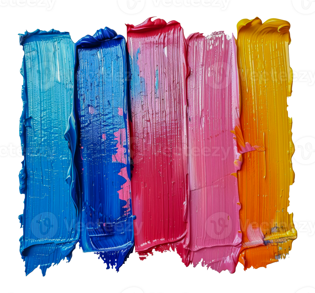 Multicolored paint strokes png