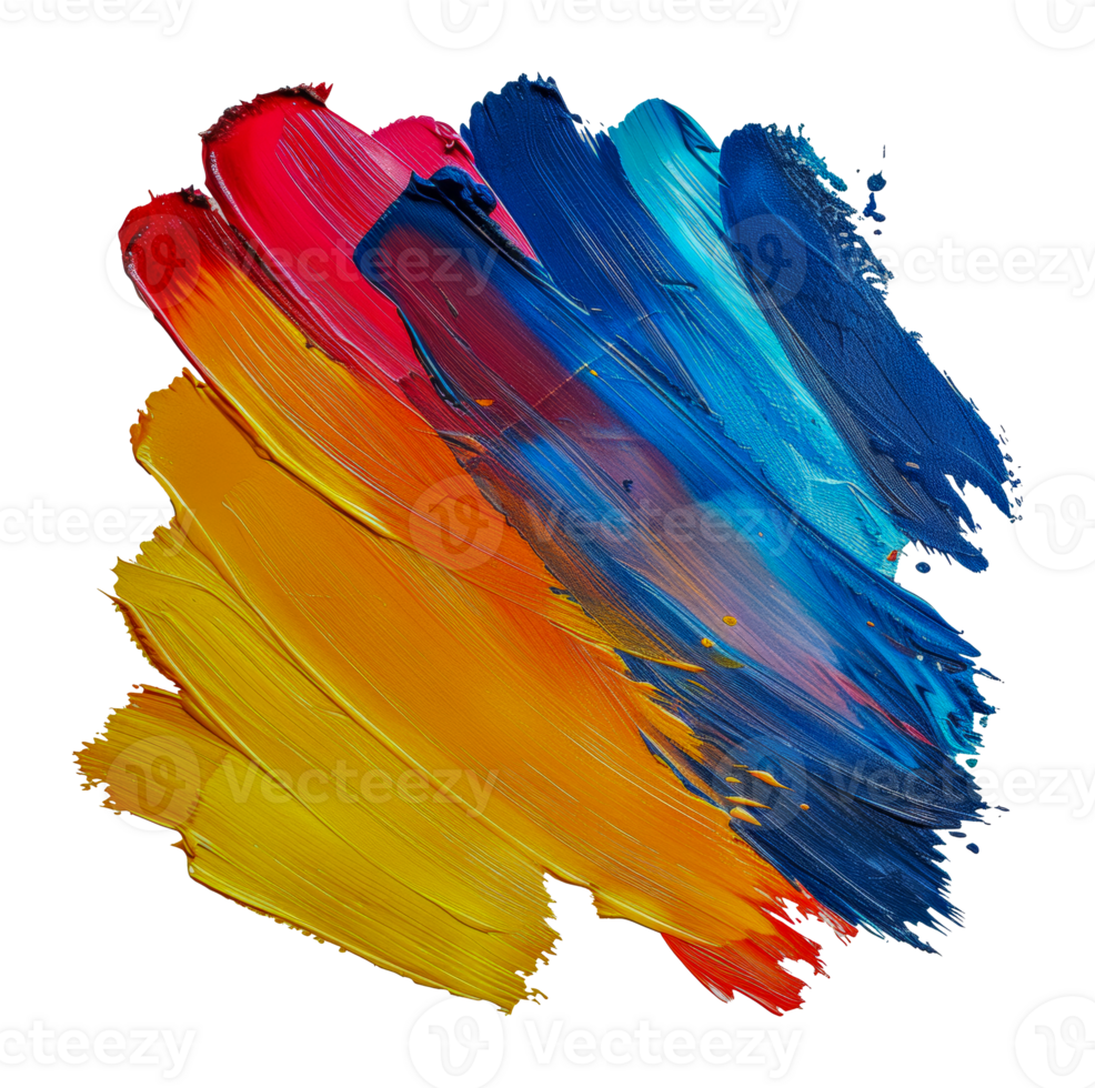 Multicolored paint strokes png