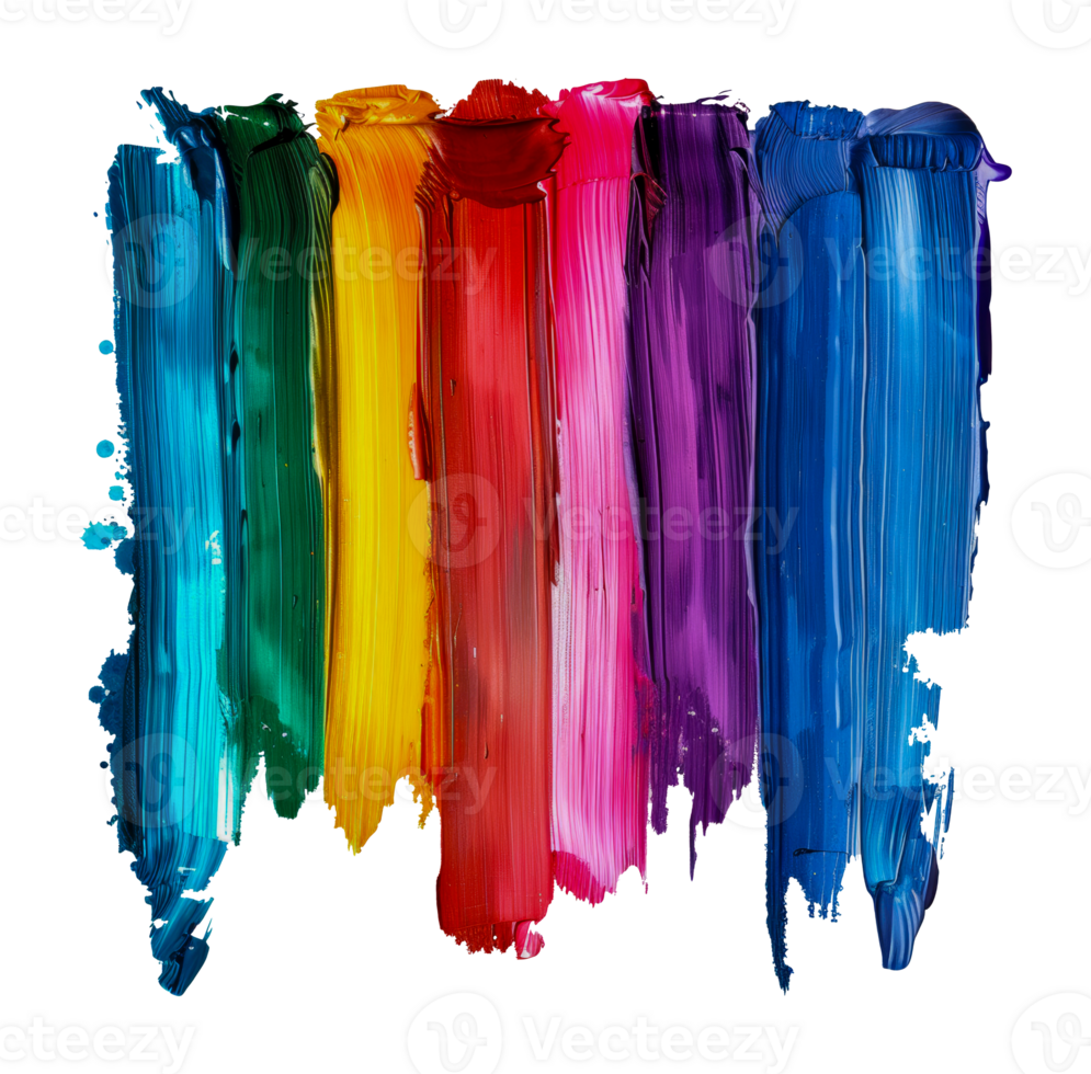 Multicolored paint strokes png