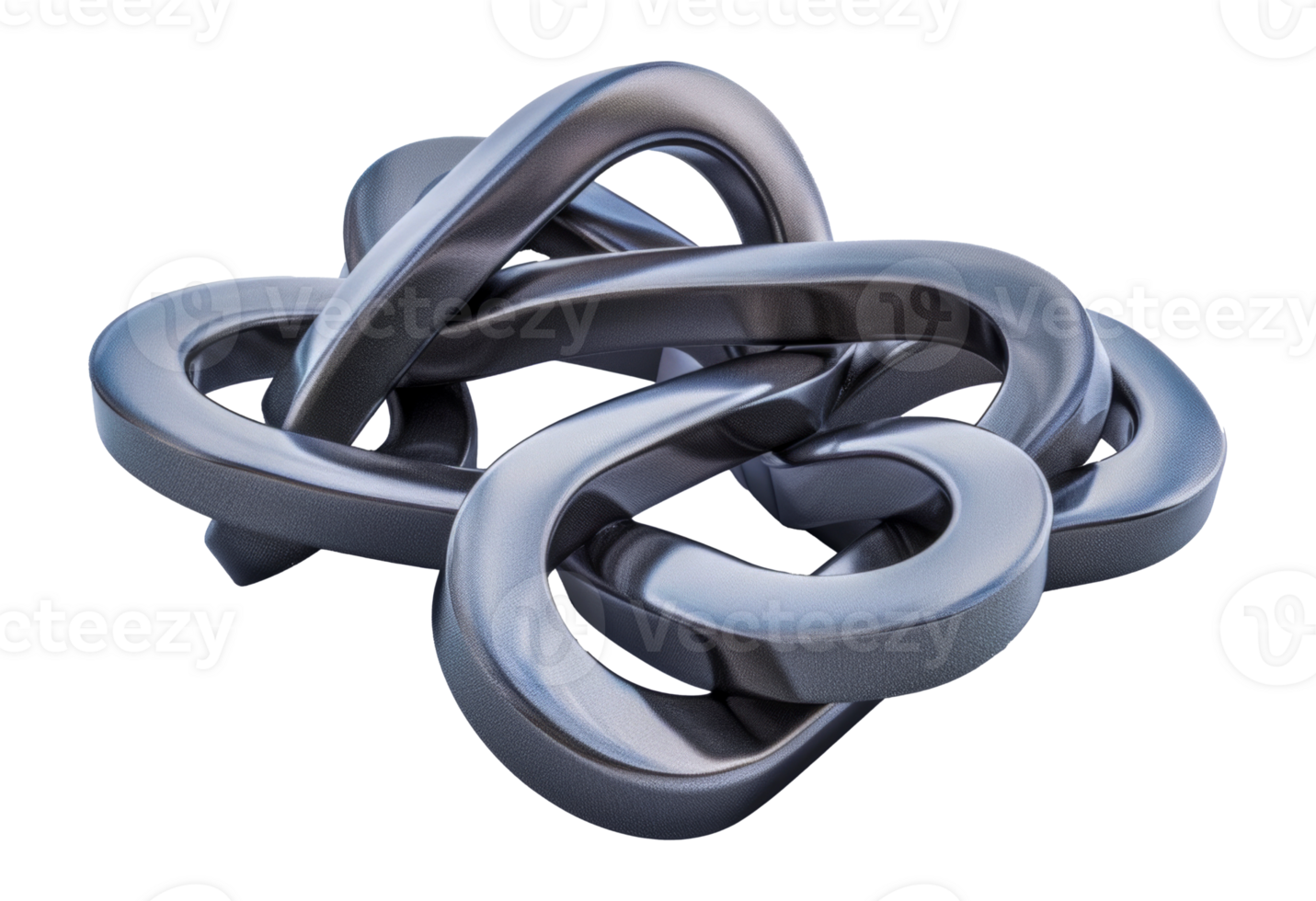 Interwoven gray satin loops in an abstract design png