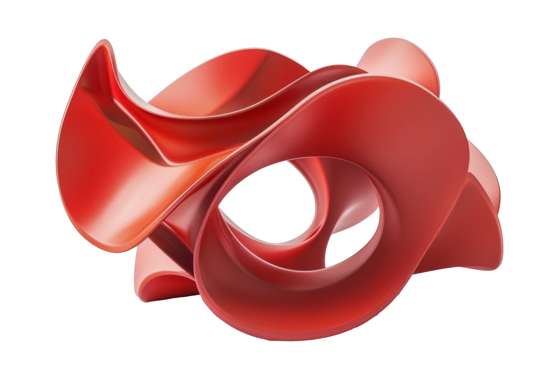 Smooth red satin ribbon sculpture 45905597 png