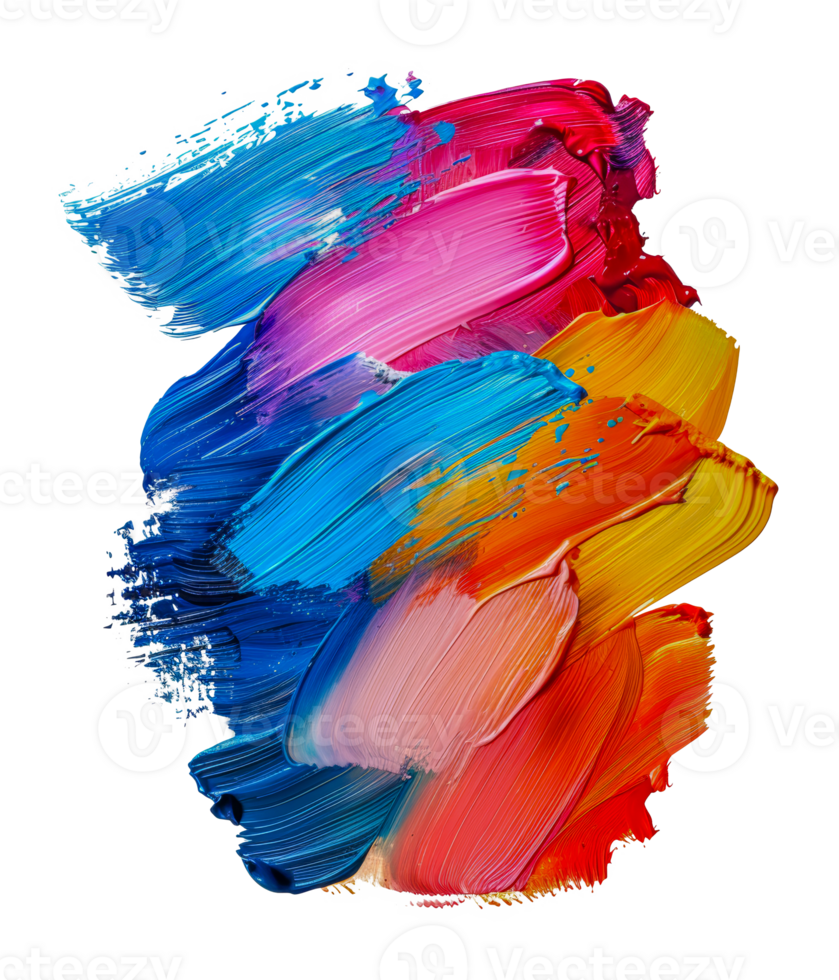 Multicolored paint strokes png