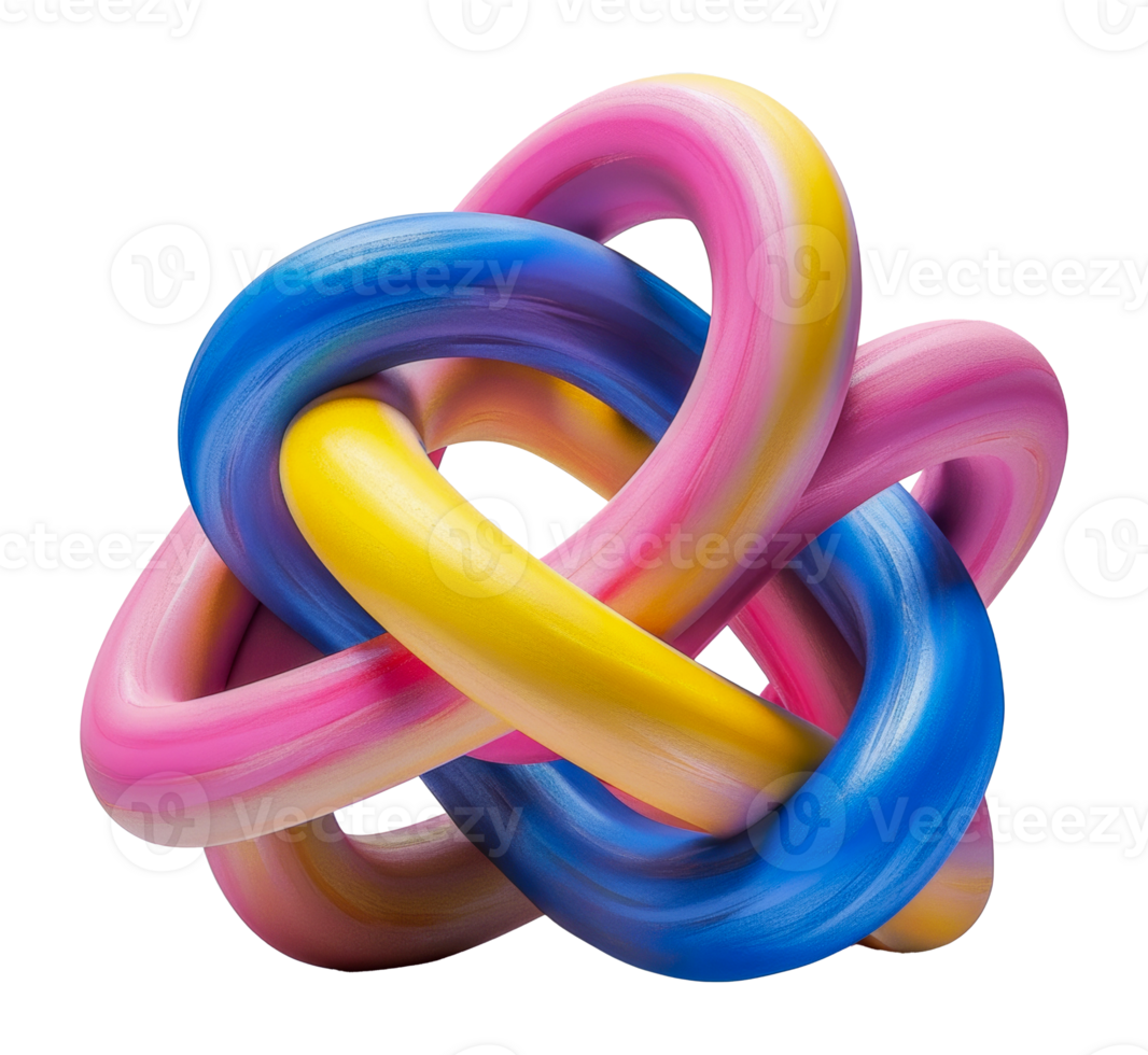 Twisted colorful loops in a playful abstract design png