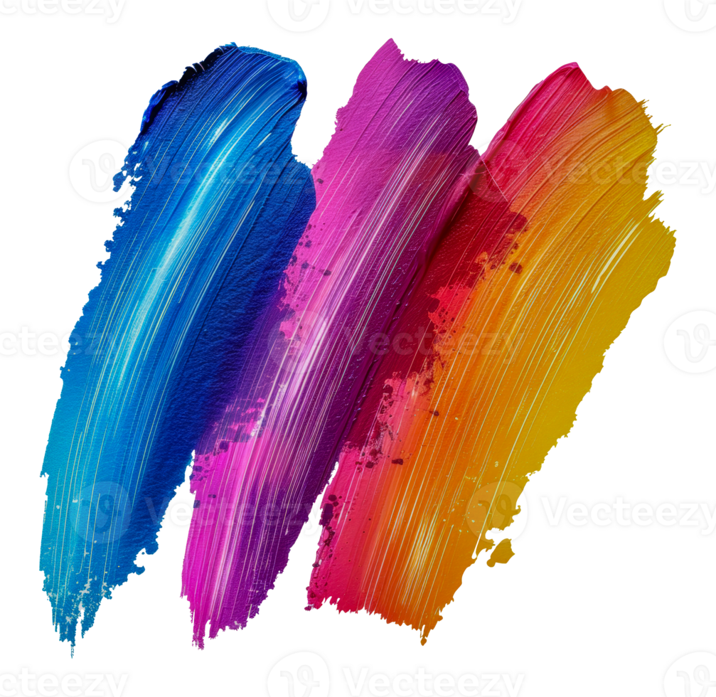 Multicolored paint strokes png