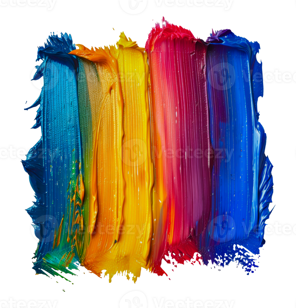 Multicolored paint strokes png