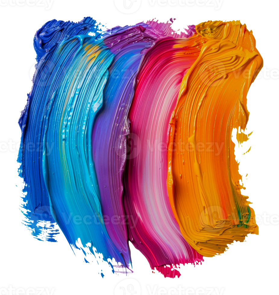 Multicolored paint strokes png