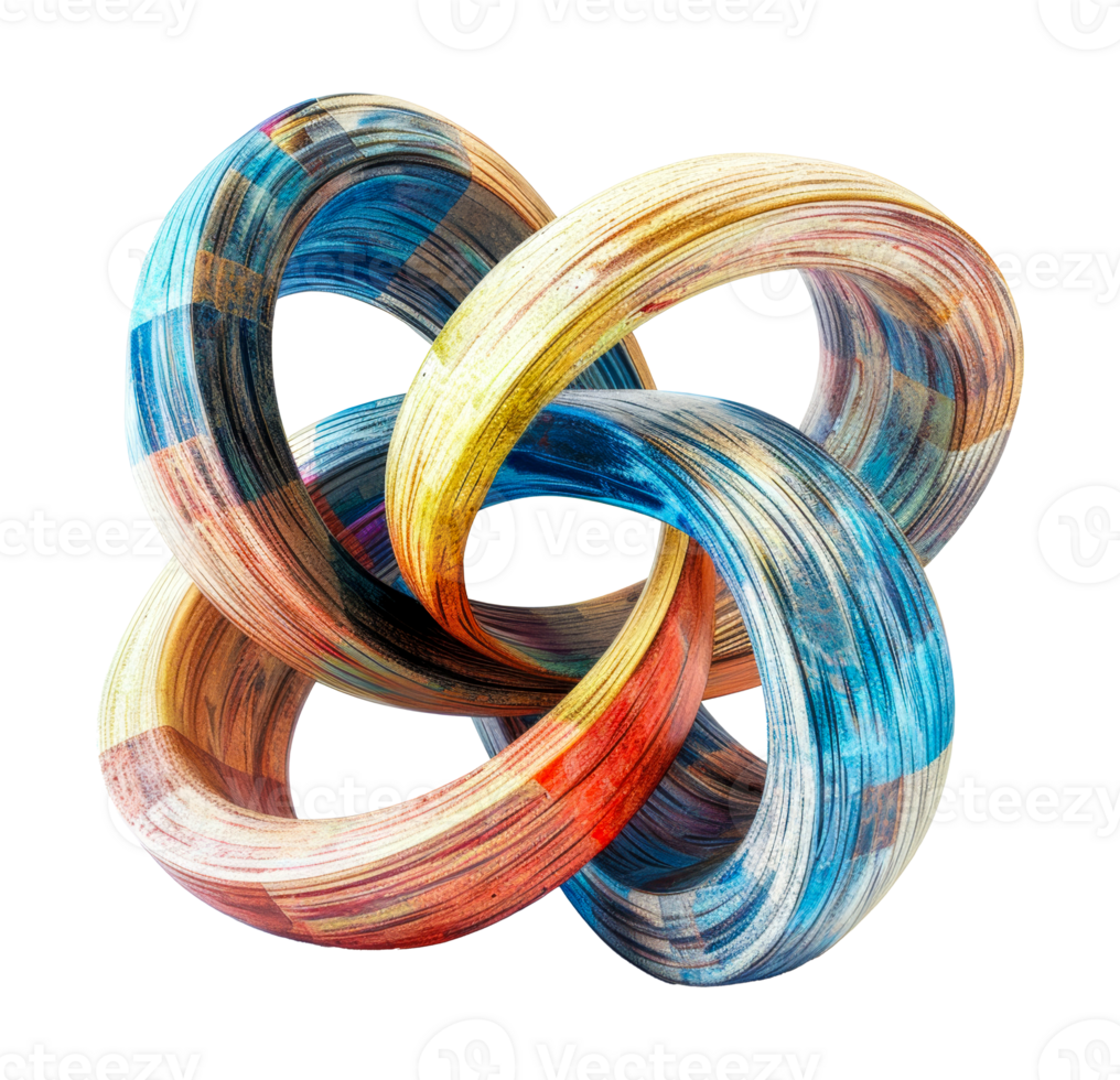 Textured multicolor abstract 3D infinity sculpture png