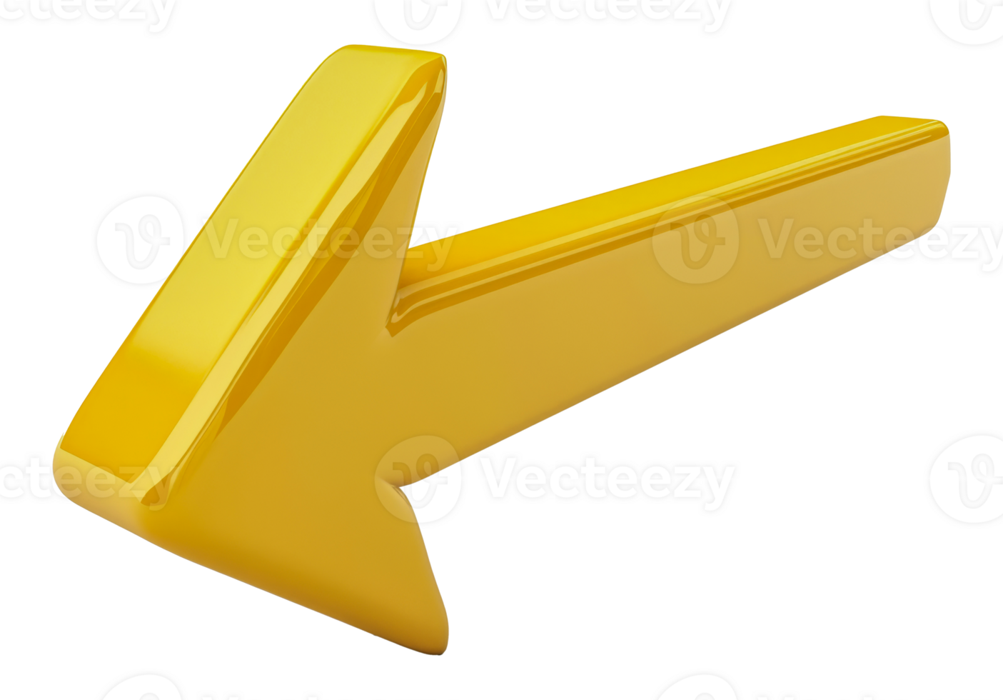 Yellow angular plastic arrow png