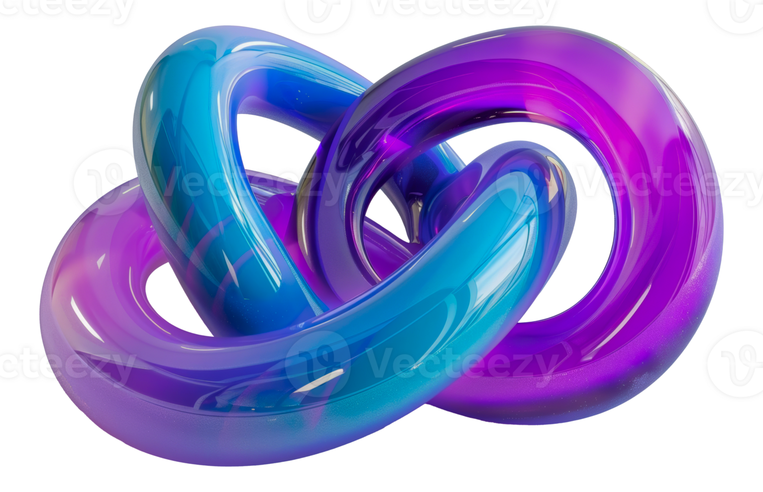 Shiny intertwined blue and purple loops png