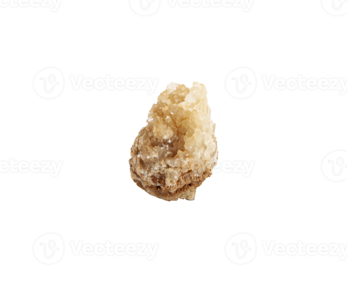 Quartz crystal isolated without background, semi-precious stones or gemstones design elements, side view. For text. Horizontal png